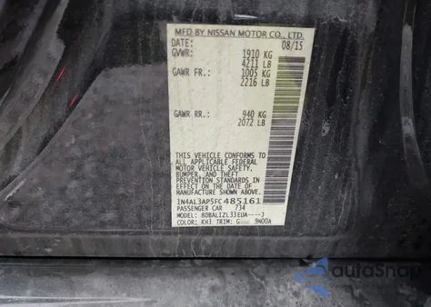 2015 Nissan Altima 2.5 Sv from USA, damaged, VIN 1N4AL3AP5FC485161